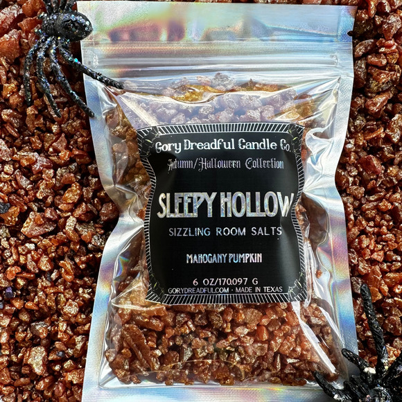 Sleepy  Hollow Sizzling Room Salt Crystal Potpourri: Mahogany Pumpkin Scent - Picture 1 of 10